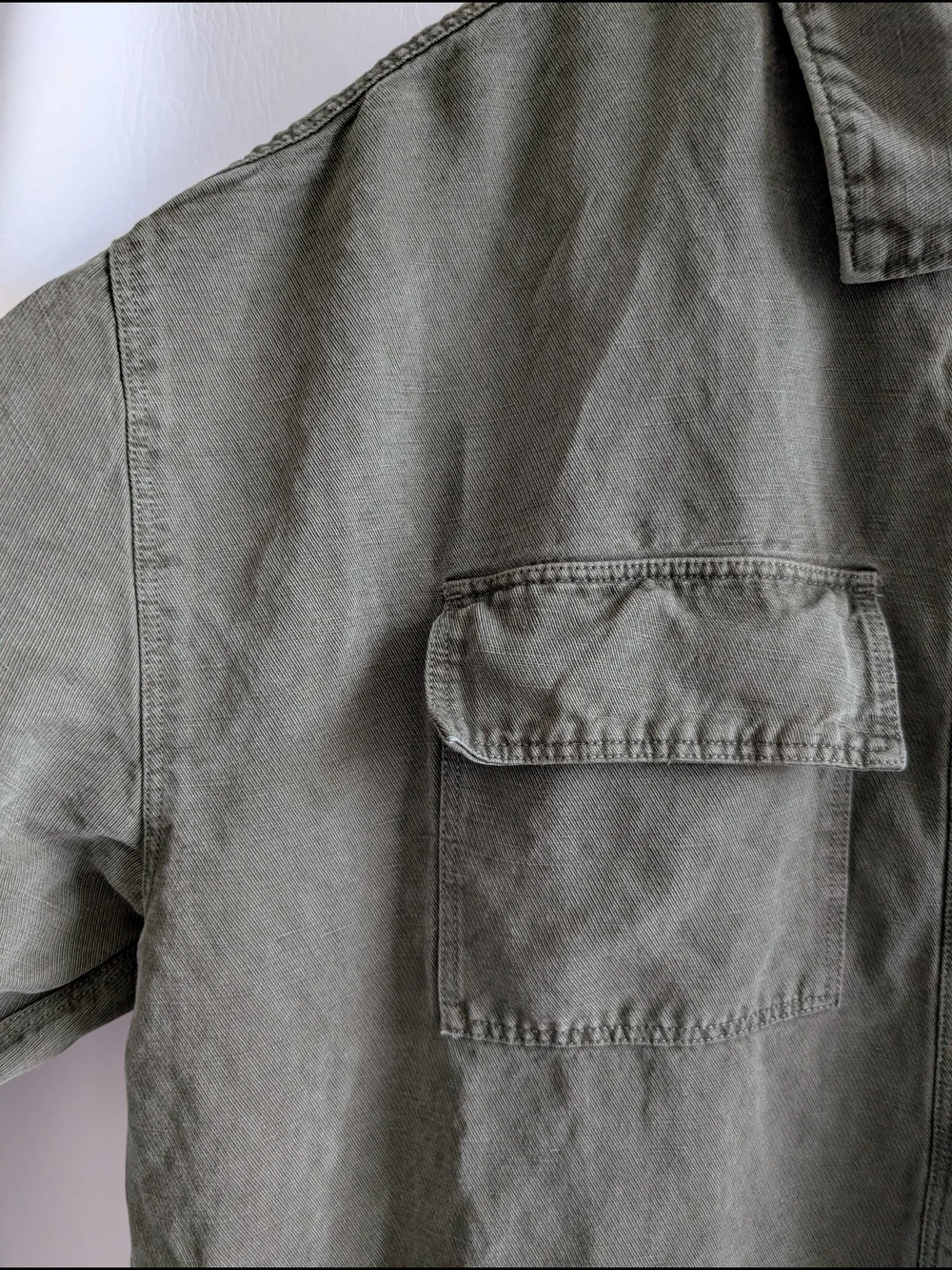 Marine Layer Olive Green Linen Lyocell Utility Field Jacket Chore Coat - L